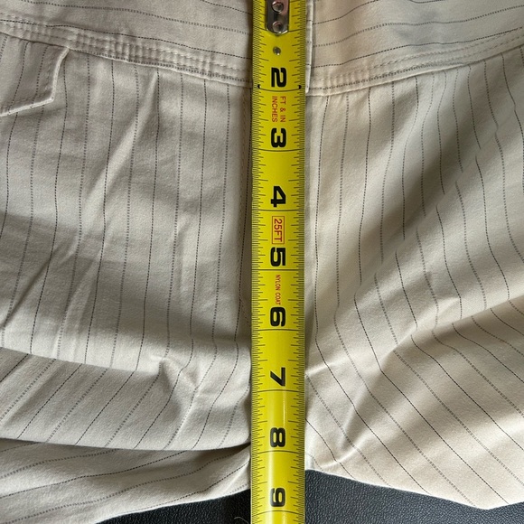 Ann Taylor Women's 4‎ Pinstripe Khaki Cropped Pants Lightweight Preppy FLAW - Picture 5 of 12
